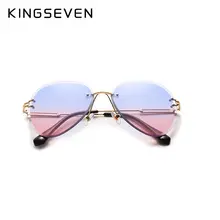 Women Rimless Pilot Sunglasses UV400 #3