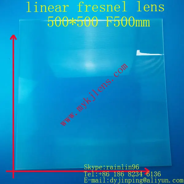 Big linear Fresnel lens Square Lens 500*500 mm Fresnel Lens Focal length 500mm solar collecting,free shipping