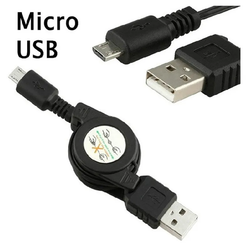 10pcs/Lot USB Data Sync Charger Retractable Micro USB Cable for SamSung LG Micro USB tablet and phone