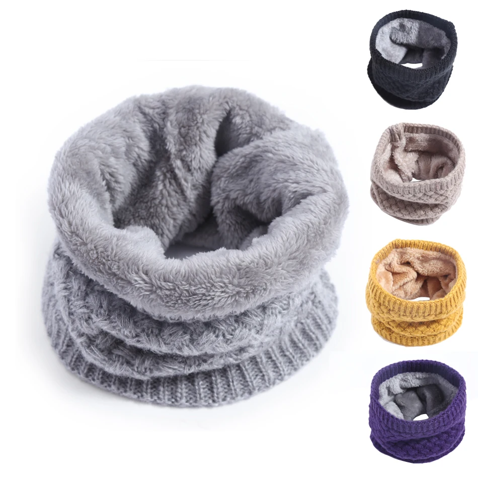 

Hot Fashion Winter Warm Scarf For Women Men Ring Scarf Thickened Knitted Neck Unisex pullover scarf