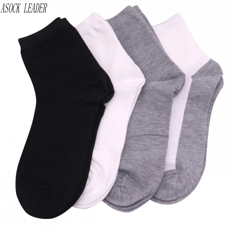 

4 Pairs Men Socks Loss Of Sale Men And Women Solid Color Socks Breathable Warm Non-slip Deodorant Black White Gray