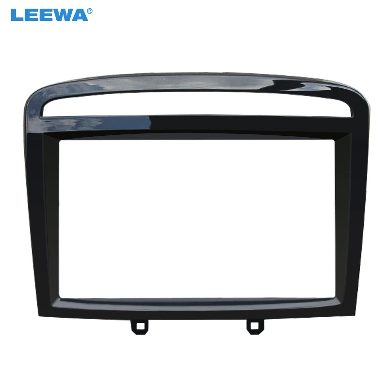 

LEEWA Car Double Din Radio Fascia DVD Decorative Frame for PEUGEOT 408 2013 Dashboard Mount Panel Frame Trim Kit #CA5193