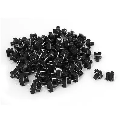 100 Pcs DIP 2 Pin Momentary Push Button Tactile Tact Switches 6 x 6 x 7mm