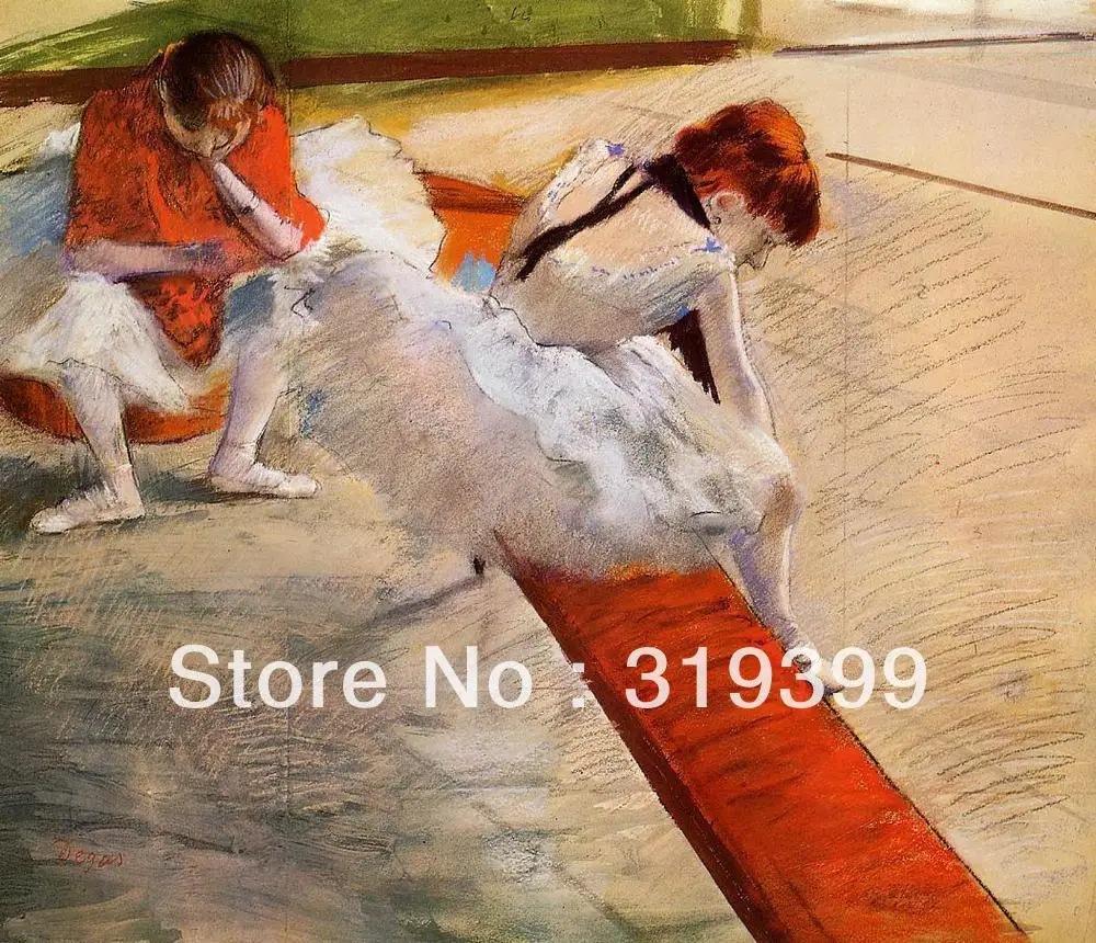 Oil Painting Reproduction on Linen Canvas,dancers-resting-1879 by edgar degas,Free Shipping,handmade,Top Quality