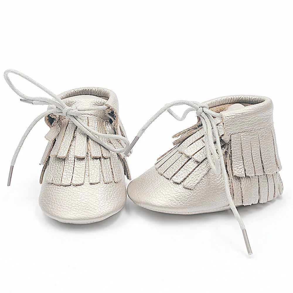 New Baby Shoes Genuine Leather Girls Shoes for Girls Baby Booties Baby Moccasins Fashion Fringe First Walks 0-18M 16 Col