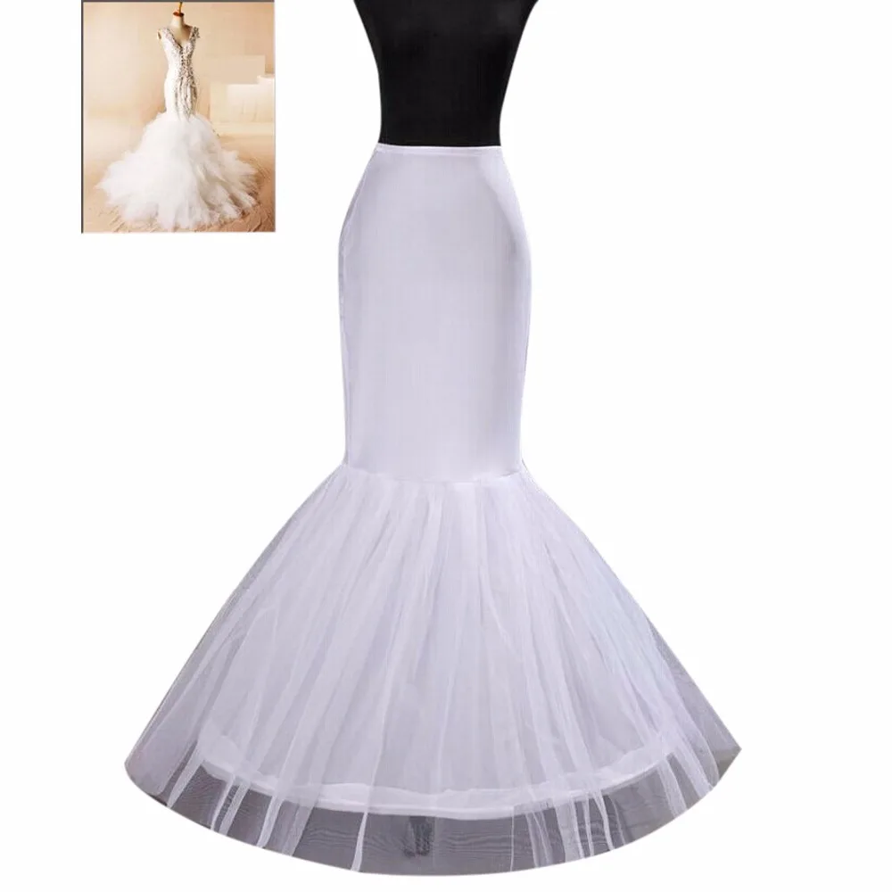 ANTI Fast Shipping Wedding Accessories Petticoat Vestido Longo Cheap Crinoline Underskirt Mermaid Bridal Petticoat 1 Hoop