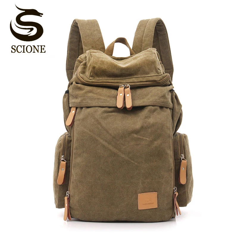 Top Quality Casual Men\'s Backpack Fashion Canvas Students School Shoulder Bag Laptop Rucksack Large Travel Backpacks korean