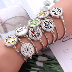 New Bracelets bangle Aroma Diffuser Perfume Essential Oil Aromatherapy Lockets jewelry Fashion Crystal bracelet Adjustable