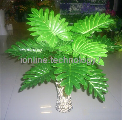 ARTIFICIAL SILK Philodendron selloum HOUSE IN/OUTDOOR DECOR GREEN PLANT 12 LEAF