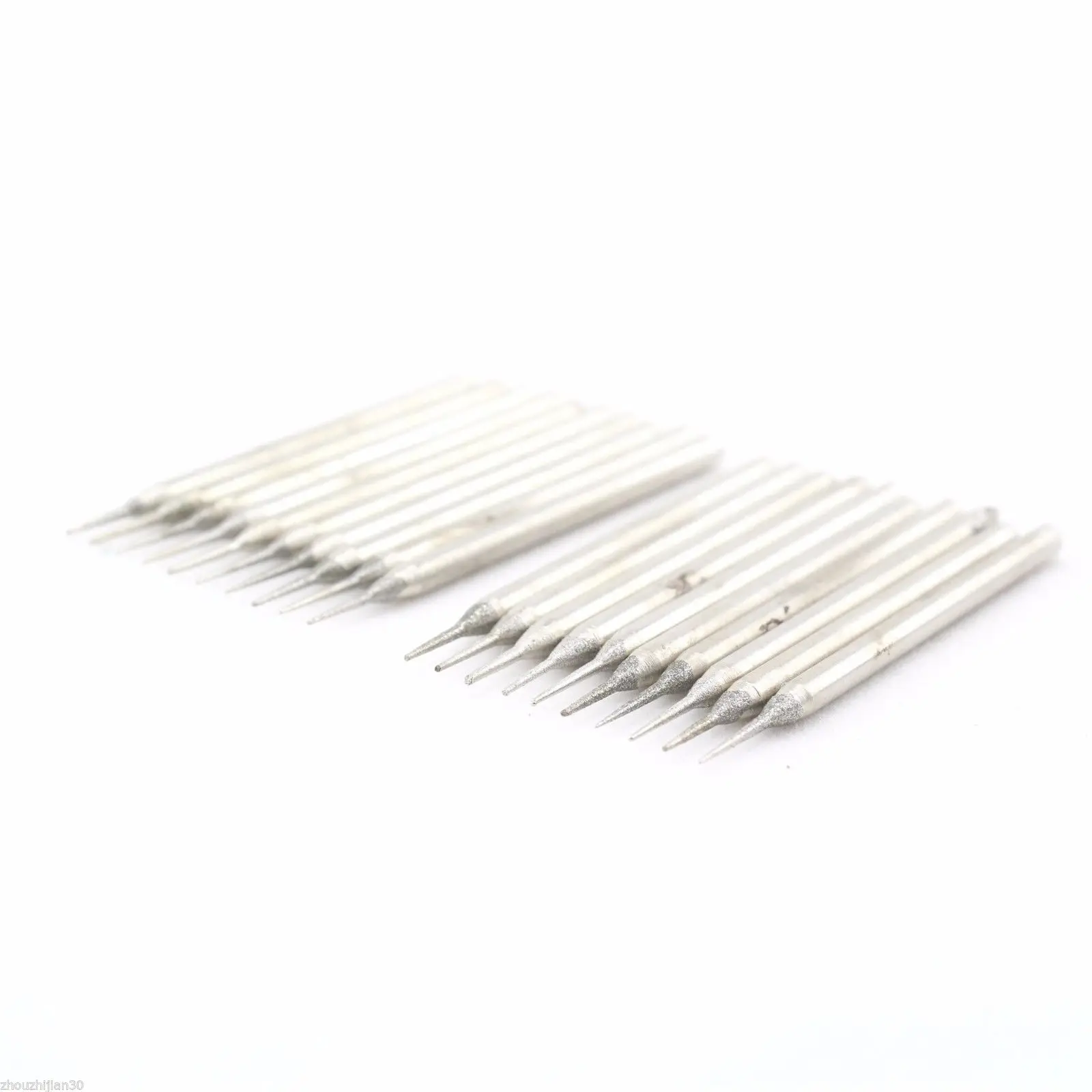 30Pcs 1mm Lapidary Diamond Grinding Needle Bits Mounted Tapered Point 10D6 Gem ILOVETOOL