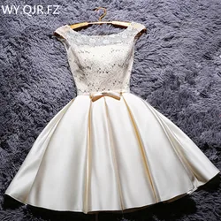 AFS-002#Lace Up New Champagne Bridesmaid Dresses Plus Size 2024 Summer Short Grey Red Bride Wedding Party Gown Wholesale Girls