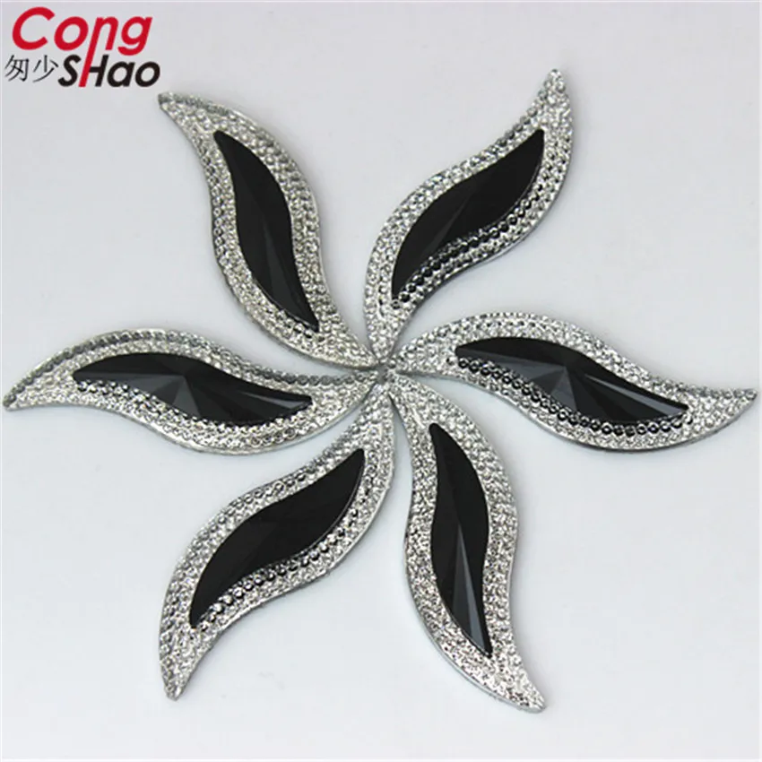 Cong Shao 28pcs 15*50mm Big S shape AB Color Resin Rhinestones Flatback Stones and Crystal For Garments crafts Accessories CS558