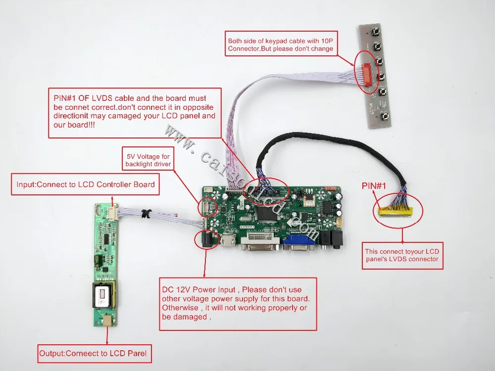 NT68676 LCD controller board support DVI VGA AUDIO for 17 inch LCD panel 1920X1200 LTN170WU-L02