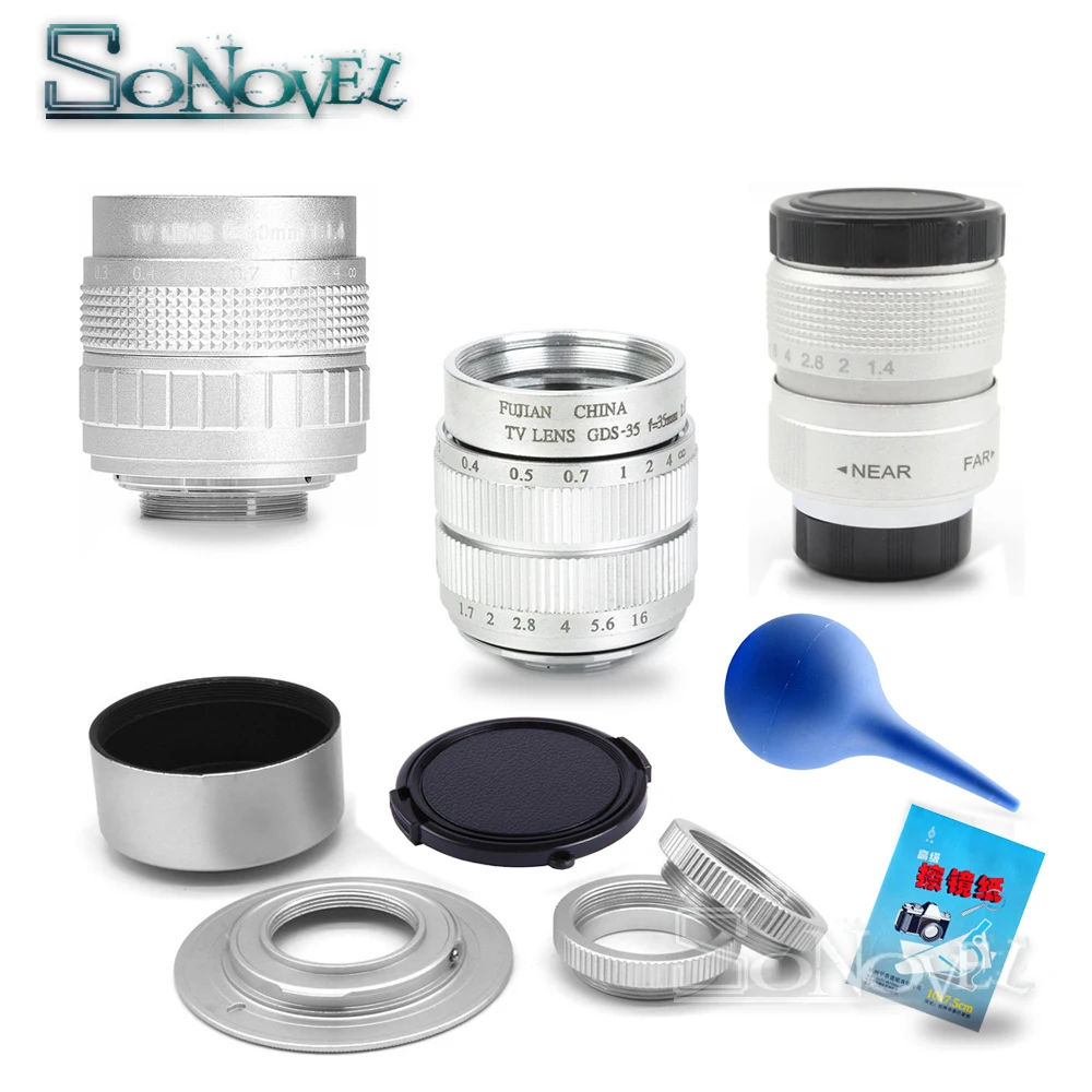 FUJIAN 35mm F1.7 CCTV Movie Lens+25mm f1.4 TV Lens +50mm f1.4 TV Lens for Nikon 1 AW1 S1 S2 J5 J4 J3 J2 J1 V3 V2 V1 Cameras C-N1