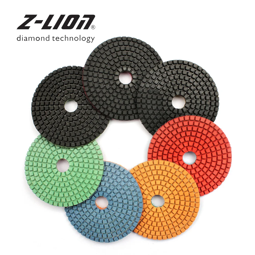 

Z-LEAP 4" 7PCS Diamond Polishing Pad 100mm Concrete Marble Granite Abrasive Disc Wet Stone Countertop Grinding Thickness 3.5mm