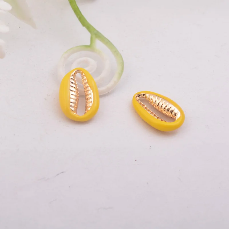 30 Stück, 4,5 mm x 14 mm, emaillierte Muschel-Charms, Kupferanhänger in Lippenform für Damen und Herren, zum Selbergestalten von Schmuck, nickelfrei und bleifrei. – Detail 6