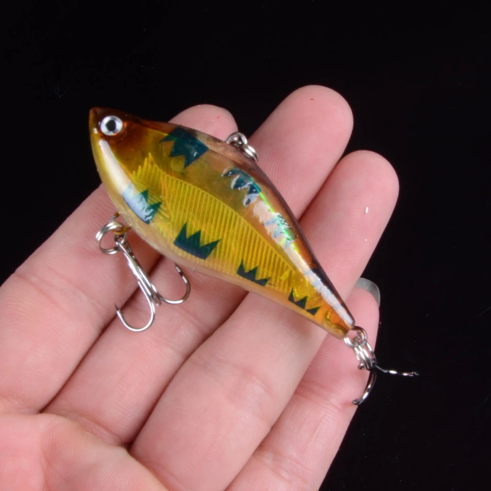 1pcs 6cm 13g hard lure sinking pencil VIB Lure Ice fishing Minnow Fishing lure with treble hook With 3D Eyes