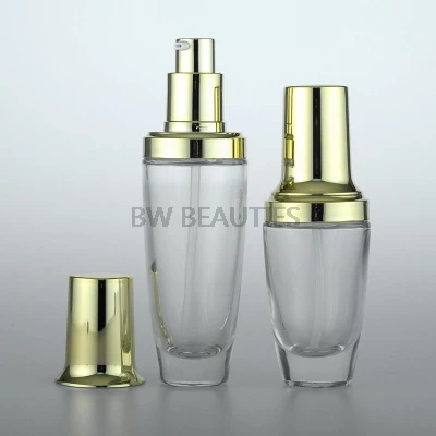 30ml 50ml Essence Emulsion Bottle With Lotion Pump Black Glass Bottle With Gold Pressure Pump Emulsion Liquid Bottle