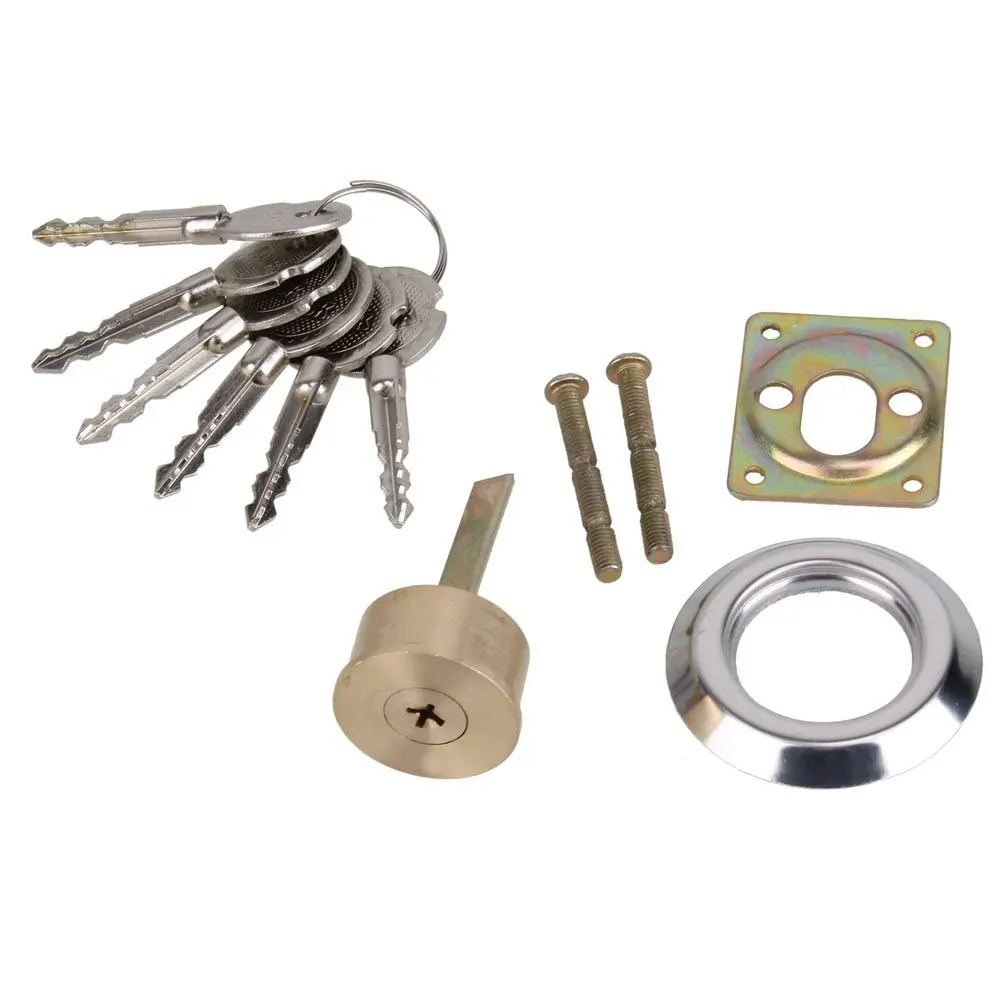 Brass Replacement Mortise Rim Cylinder Door Night Latch Lock Cross Shaped Nightlatch + 6 Keys