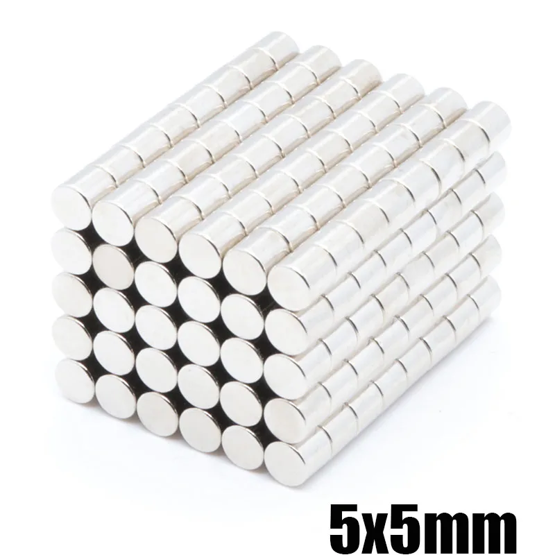 

500pcs 5x5mm N35 super strong small round rare earth neodymium magnet magnets strong magnets Round magnets 5x5 mm