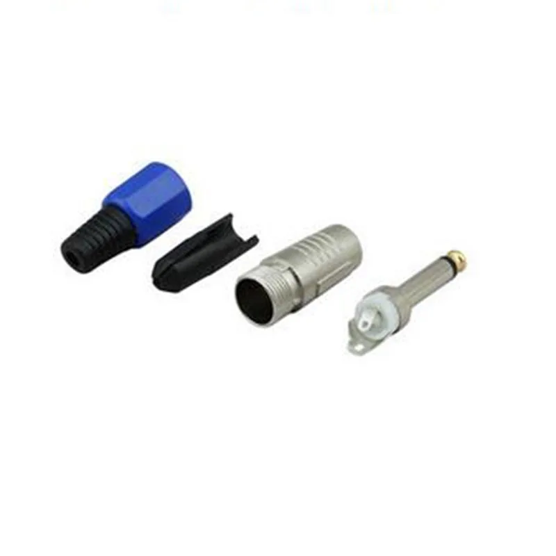 2 peças 6.35mm conector macho 6.5 microfone plugue de soldagem