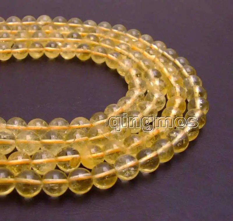 

Small Small 8mm Round Natural Yellow Crystal Loose Beads Strand 15''-los729 wholesale/retail Free shipping