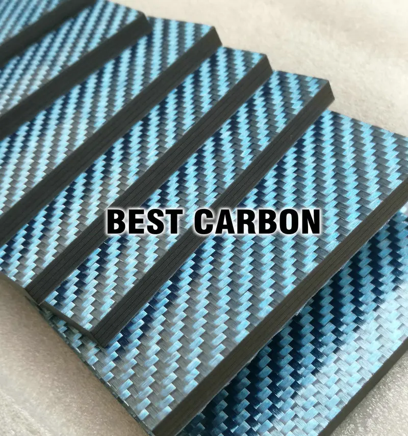 FREE SHIPING 5mm thickness small Blue Carbon Fiber Plate , glossy blue surface