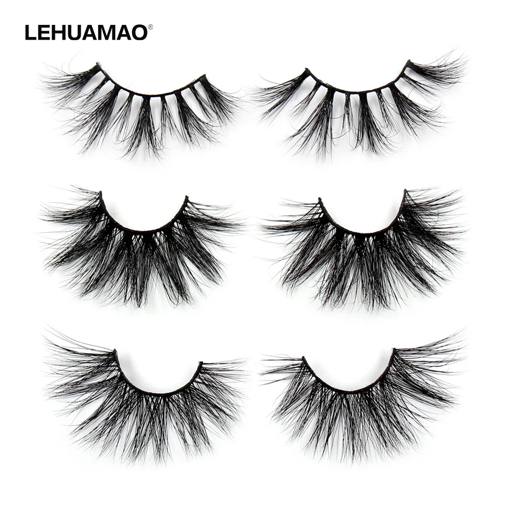 LEHUAMAO False Eyelashes 5D Mink Eyelashes 25mm Natural Long Lashes High Volume Fluffy Eyelash Cruelty Free Dramatic Lash Makeup