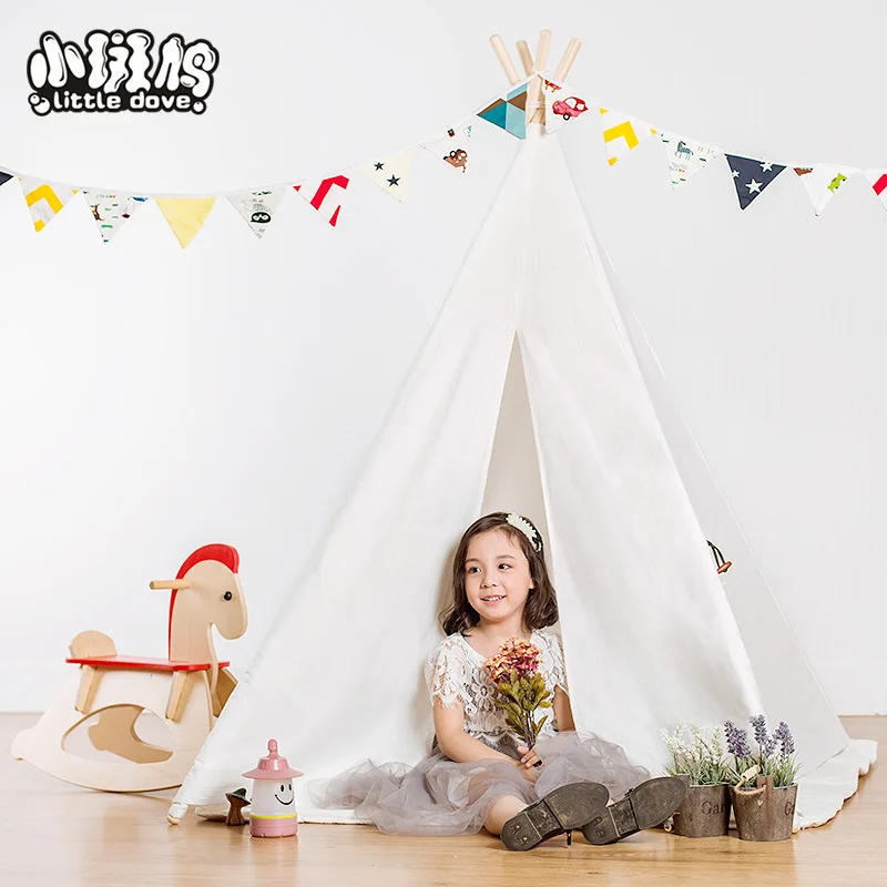 Children's Toy Tents Children's Indoor and Outdoor Children's Canvas Indian Tents Play Game House