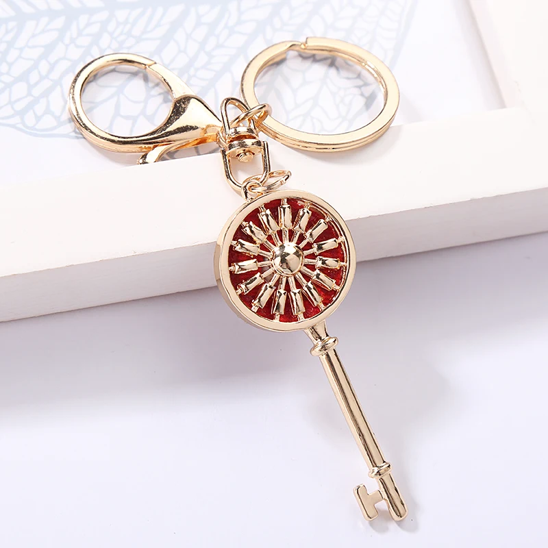 XDPQQ jewelry key chain new alloy polished key bag pendant gift female color cloth satellite stone novelty jewelry