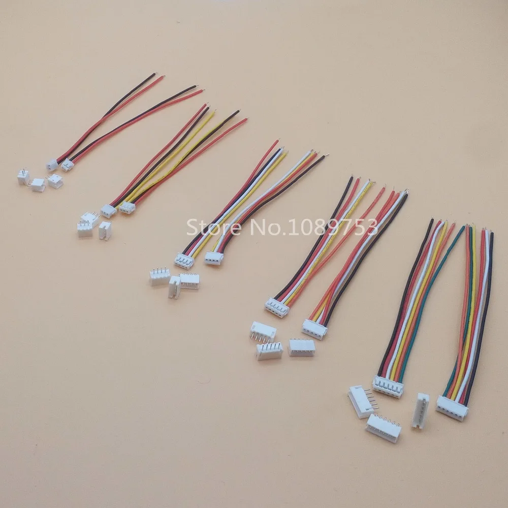 20 SETS Mini Micro ZH 1.5 2/3/4/5/6/7/8/9/10 Pin JST Connector with 100mm Length Wires Cables