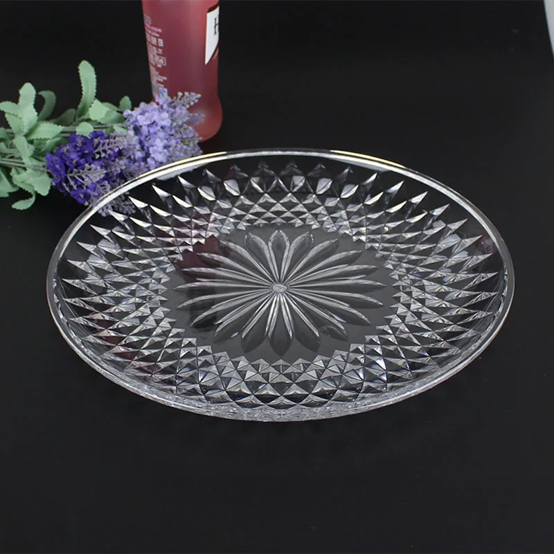 

50pcs/lot Transparent Food Sweets Fruit Dessert Dish Round Plastic Tableware Plates Snack Tray Bar Home Accessories ZA4296