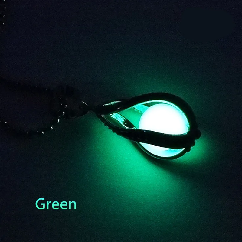 50pcs Fashion Woman Luminous water drop shape necklace Jewelry Night Light Luminous Stone Glow In Dark necklace Party Supplies