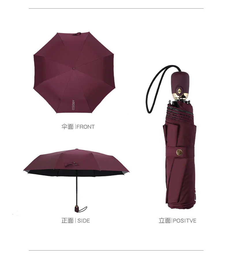 Luxury brands High Quality Camellia automatic umbrella rain women men folding UV sun transparent sunshade umbrellas