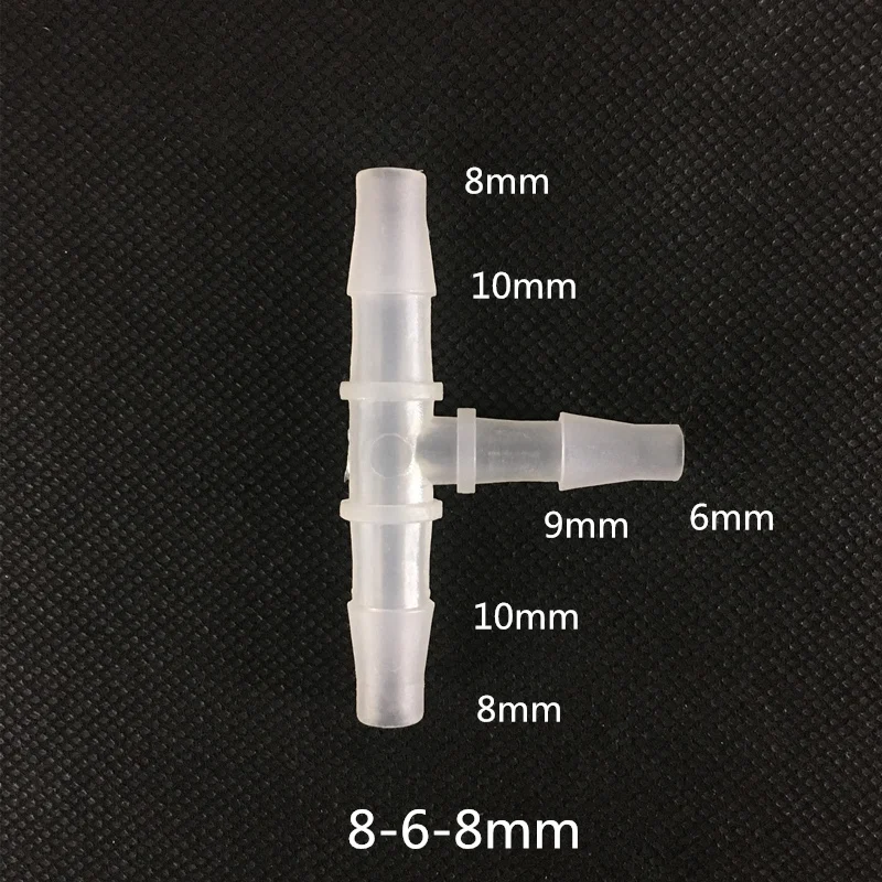 

Пластиковый соединитель шланга 8-6-8 мм, Редукционный соединитель тройника