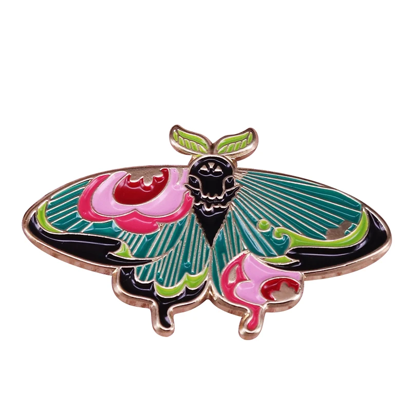 Floral moth jade lapel pin new beginning variation badge gorgeous butterfly insect brooch beautiful decor