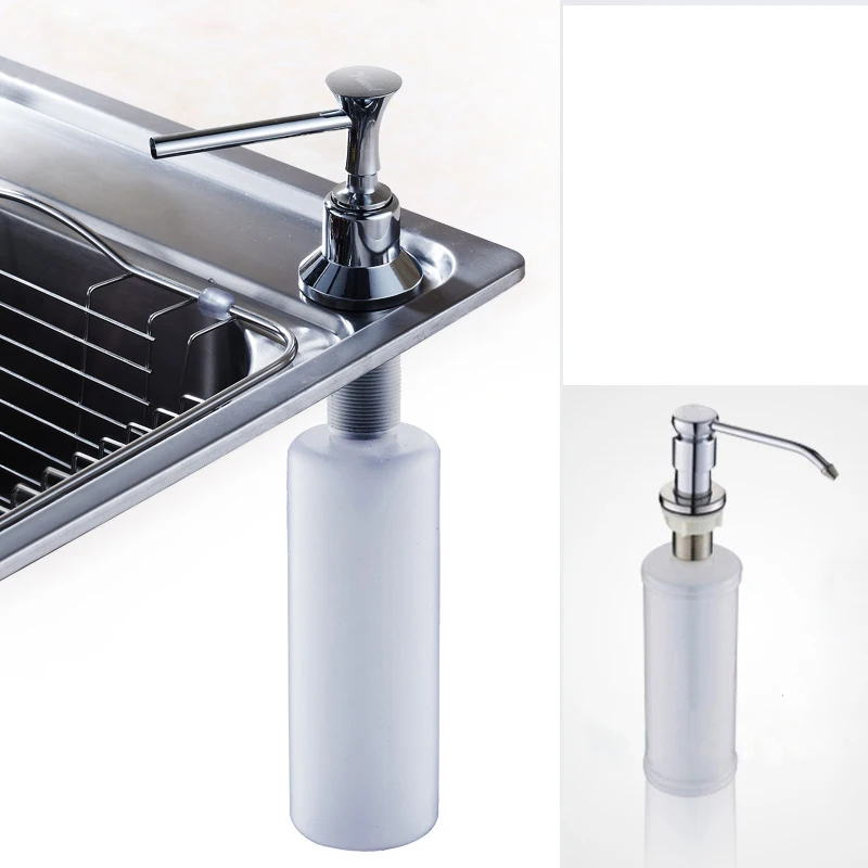 Liquid Soap Dispensers 380ML Silver Stainless Steel Kitchen Sink Bottle Liquid Soap Dispenser With Pump 2302