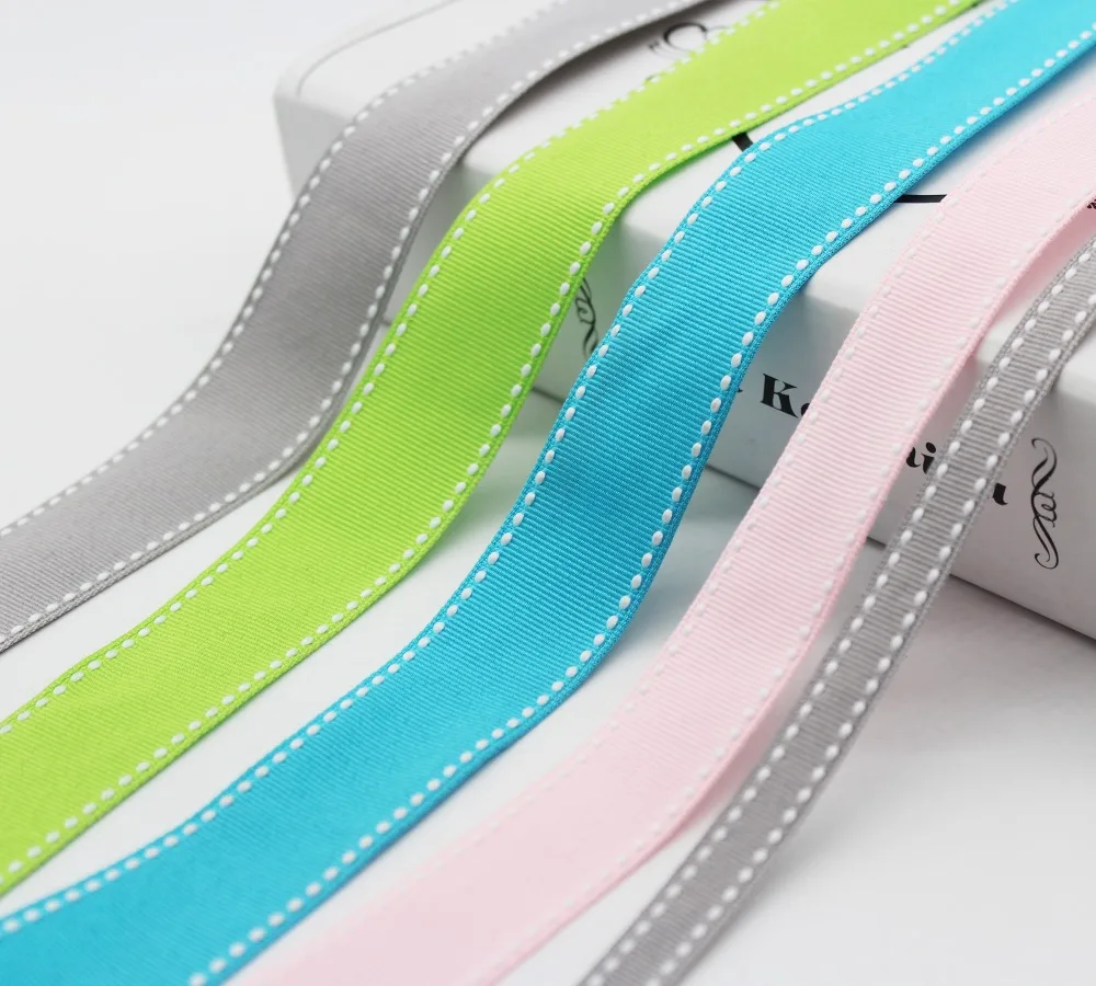 38MM 25MM 22MM 16MM 9MM Stitch Grosgrain Ribbon Top Quality Wedding Trims For DIY Accessories 1-1/2\