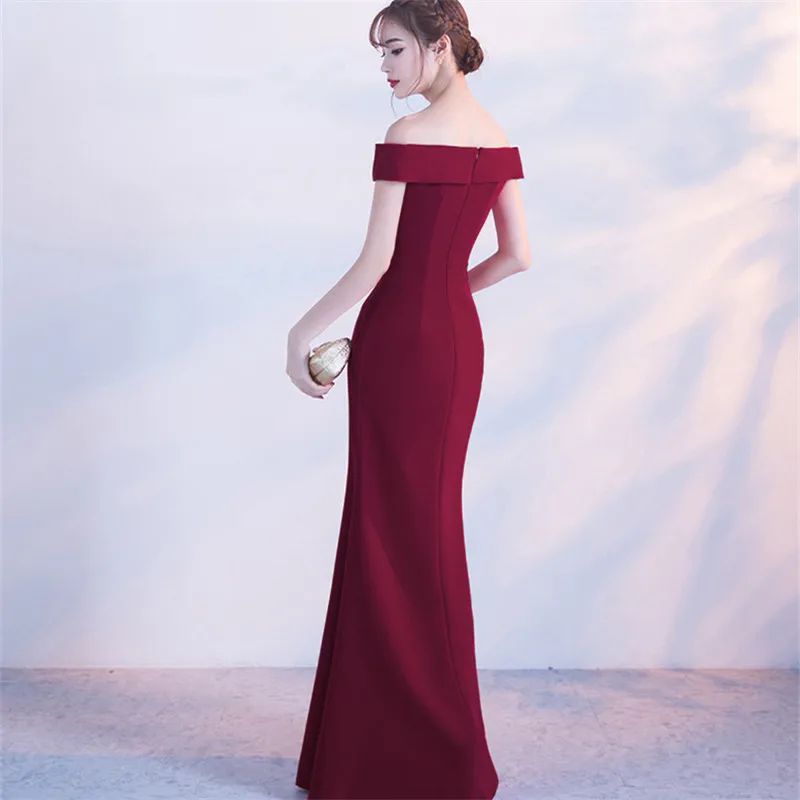 Beauty-Emily Off Shoulder Elegant Avondjurken Lange 2020 Voor Vrouwen Formele Party Dress Prom Gown Zipper Terug Gewaad de Soiree