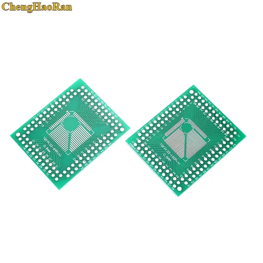 ChengHaoRan 2pcs FQFP TQFP QFP 32 44 64 80 100 LQFP to DIP Transfer Board DIP Pin Board Pitch Adapter QFP32 QFP4 QFP100 to DIP