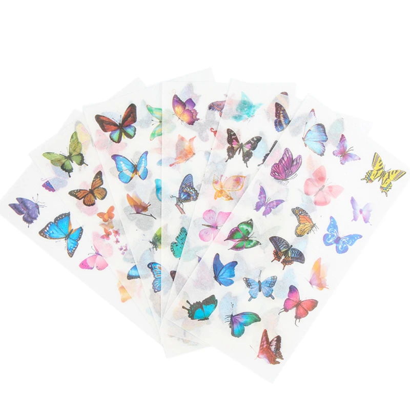 15packs/lot Beautiful Butterfly Decorative Scrapbooking Stickers Transparent PVC DIY Diary Album Sticker Label Wholesale