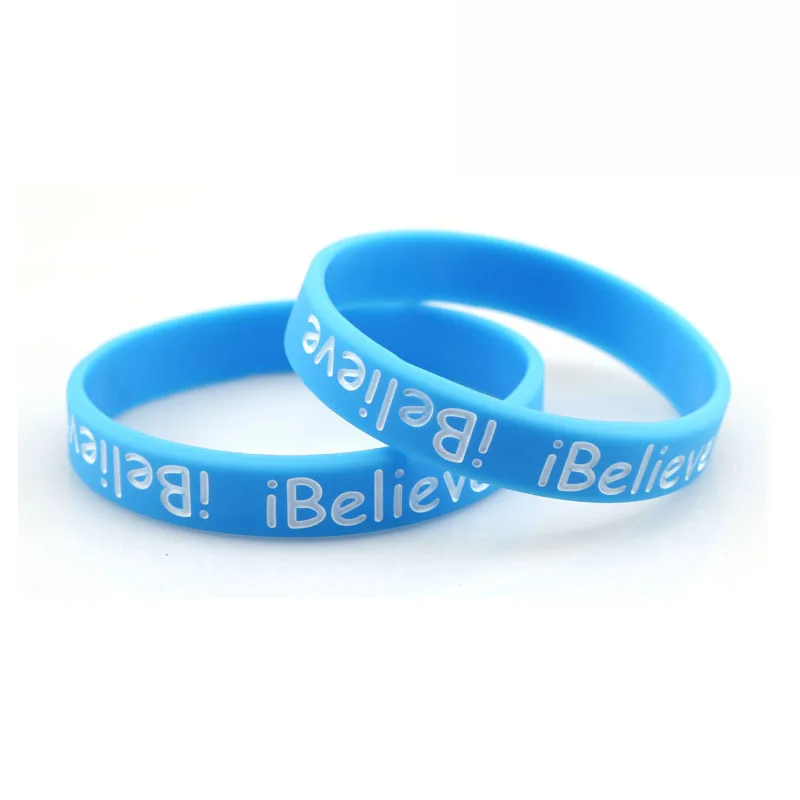 

25pcs Customized Fashion Silicone Wristbands for Men Women Jewelly Bangles I Believe Promotion Gifts Sports Silicone Bracelets