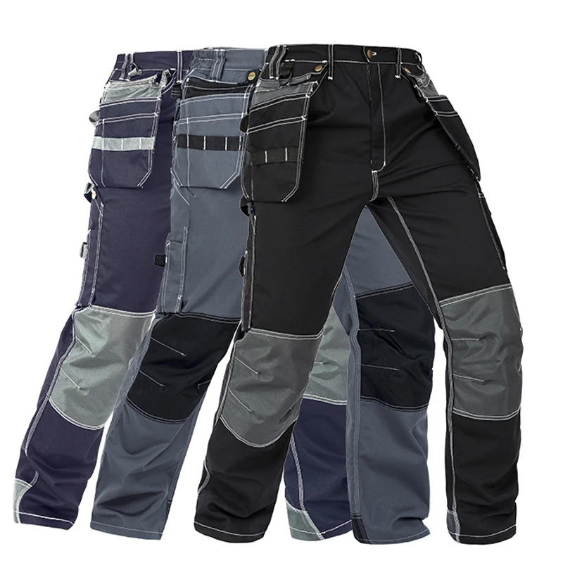 

Men Working-Pants Multi Functional Pockets Wear-resistance Workwear Trousers High Quality Work-Mechanic Repair Cargo Pants