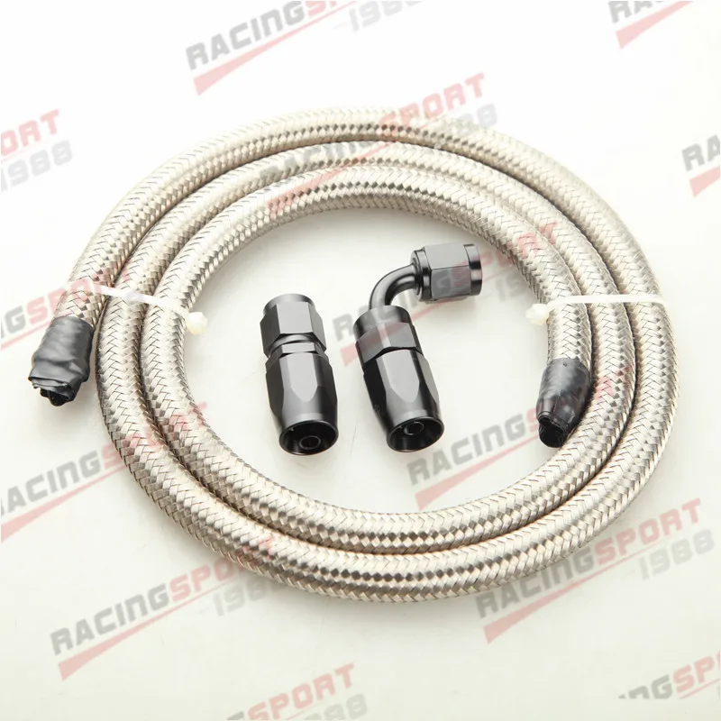 

Stainless Steel Braided AN12 Fuel Gas Line Hose 1M + Swivel Hose End Fitting