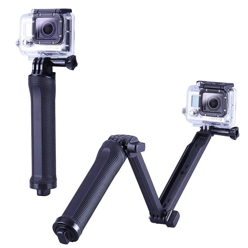 Collapsible 3 Way Monopod Mount Camera Grip Extension Arm Tripod for Gopro Hero 4 2 3 3+ 2 1 SJ4000 SJ5000 For GoPro Accessories