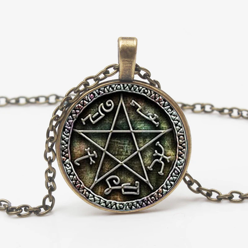 Fashion new necklace supernatural devil trap pendant jewelry glass necklace retro female decorations prefer commemorative gifts