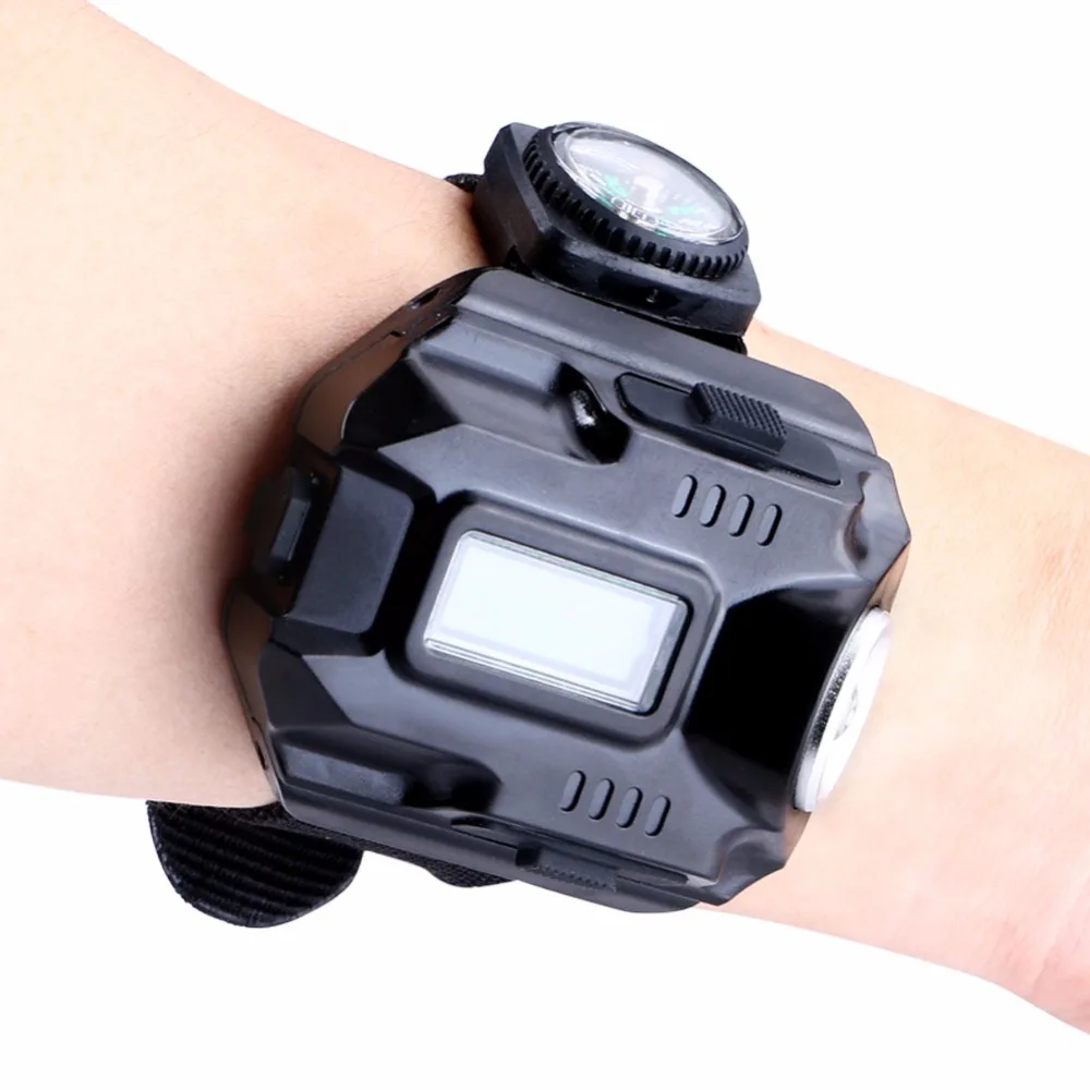 Portable LED Wrist Watch Flashlight Torch Light Q5 USB Charging Flashlight 4 Mode 1000LM Wristlight Tactical Flashlight