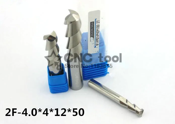 2 Flute 2F-4.0*4*12*50 CNC tool alloy milling cutter special flat aluminum alloy cutter aluminum alloy milling cutter