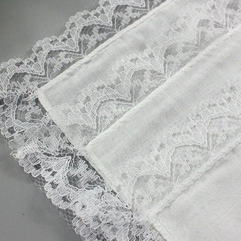 5pcs Cotton Handkerchiefs White Lace Handkerchief Handmade DIY Painting Hankies Ladies Wedding Gift Towel Cloth Napkins QLY9619