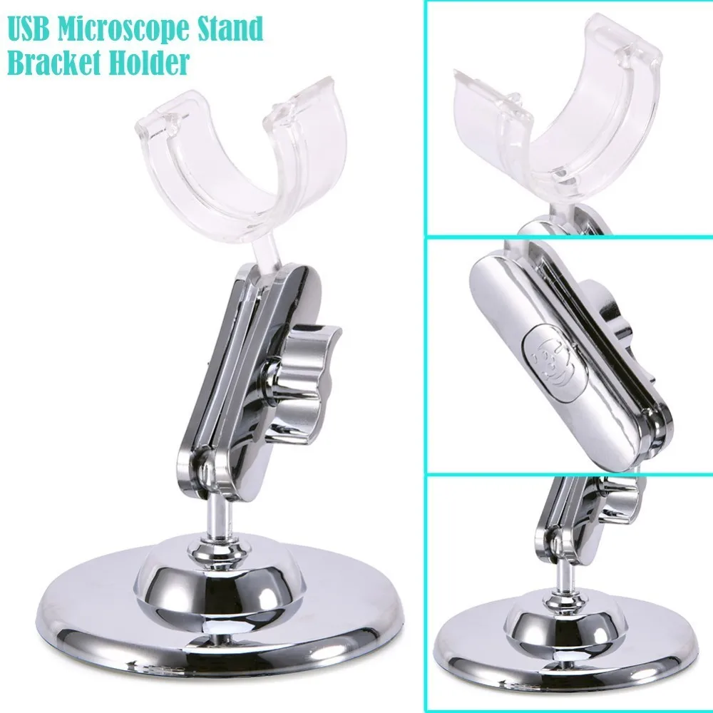 Universal USB Microscope All-Directional Rotary Holder Silver Metal Aluminium Stand Holder Lifting and rotation